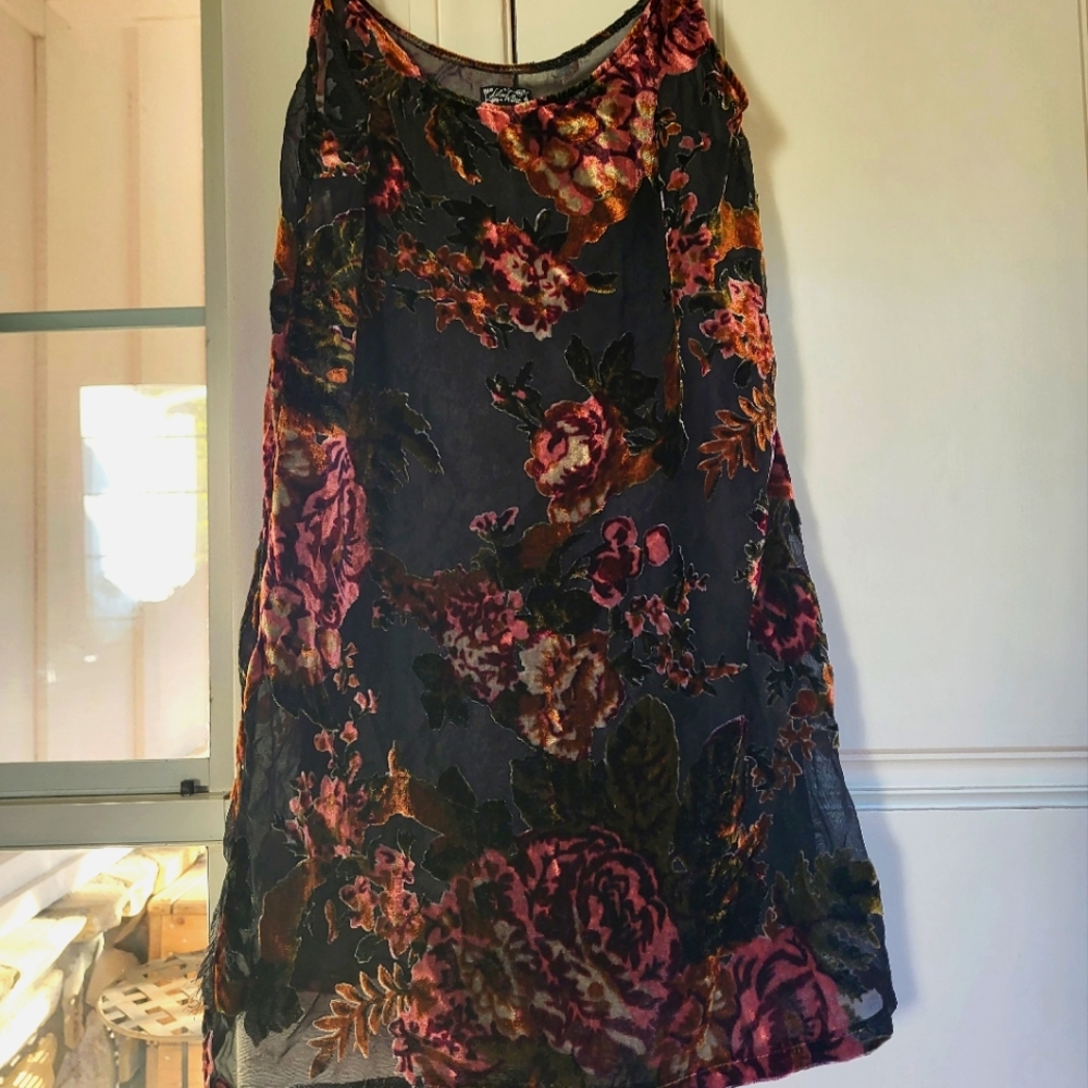 Sheer Floral Patterned Slip Dress